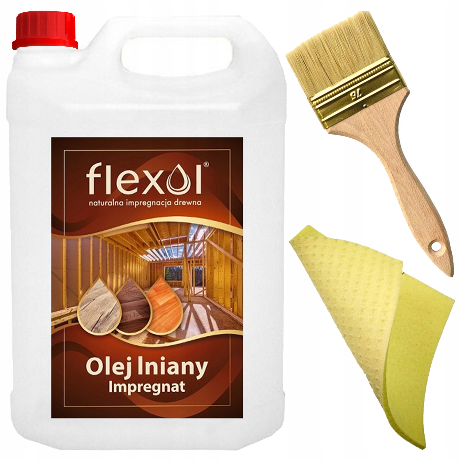 Ľanový olej Flexol, prírodná impregnácia dreva, 5 l + 2 ďalšie produkty